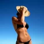 woman in bikini with hat