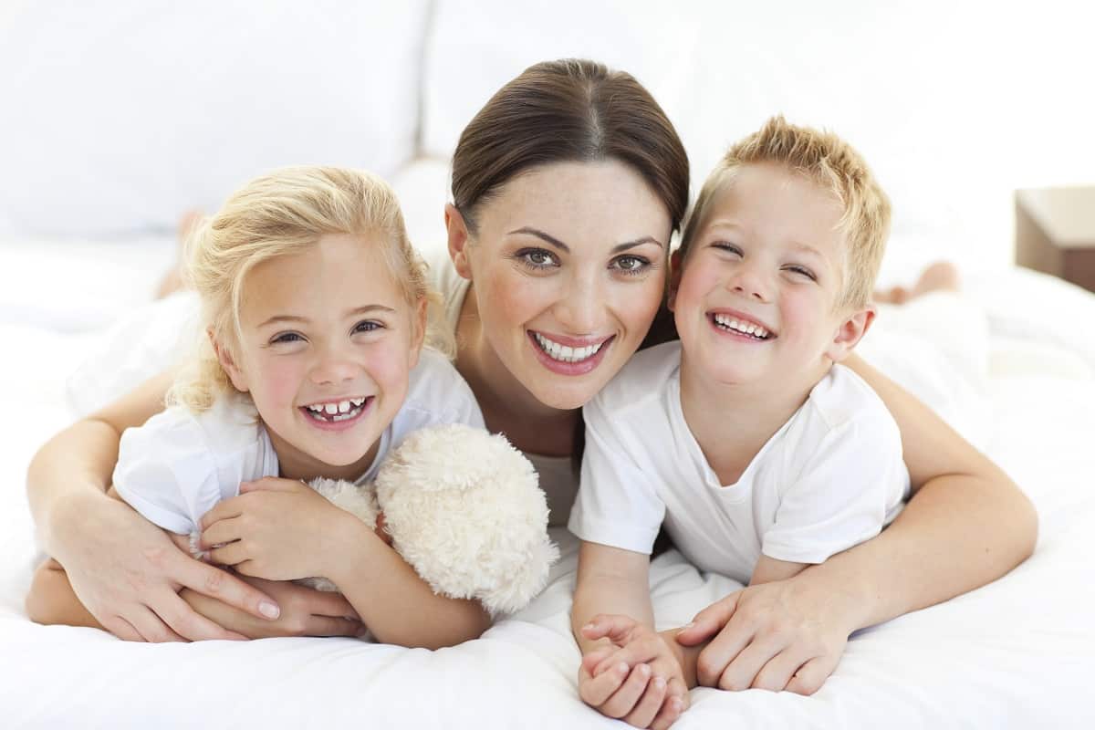 Mom with her two kids; Mommy makeover during back-to-school